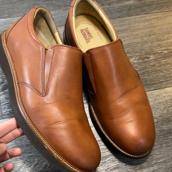 Hubbard Brown Leather Slip-On Shoes men’s size 11 wide (s229) main image 6